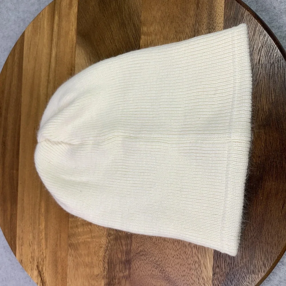 Adidas Hat Beanie Fitted Unisex White Trefoil Logo Knit Cuffed Winter One Size‎